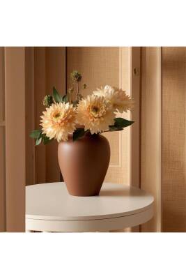 İskandinav Tarzı 15 Cm Bohem Trend Kahve Renk Seramik Sade Dekoratif 15 Cm - 2